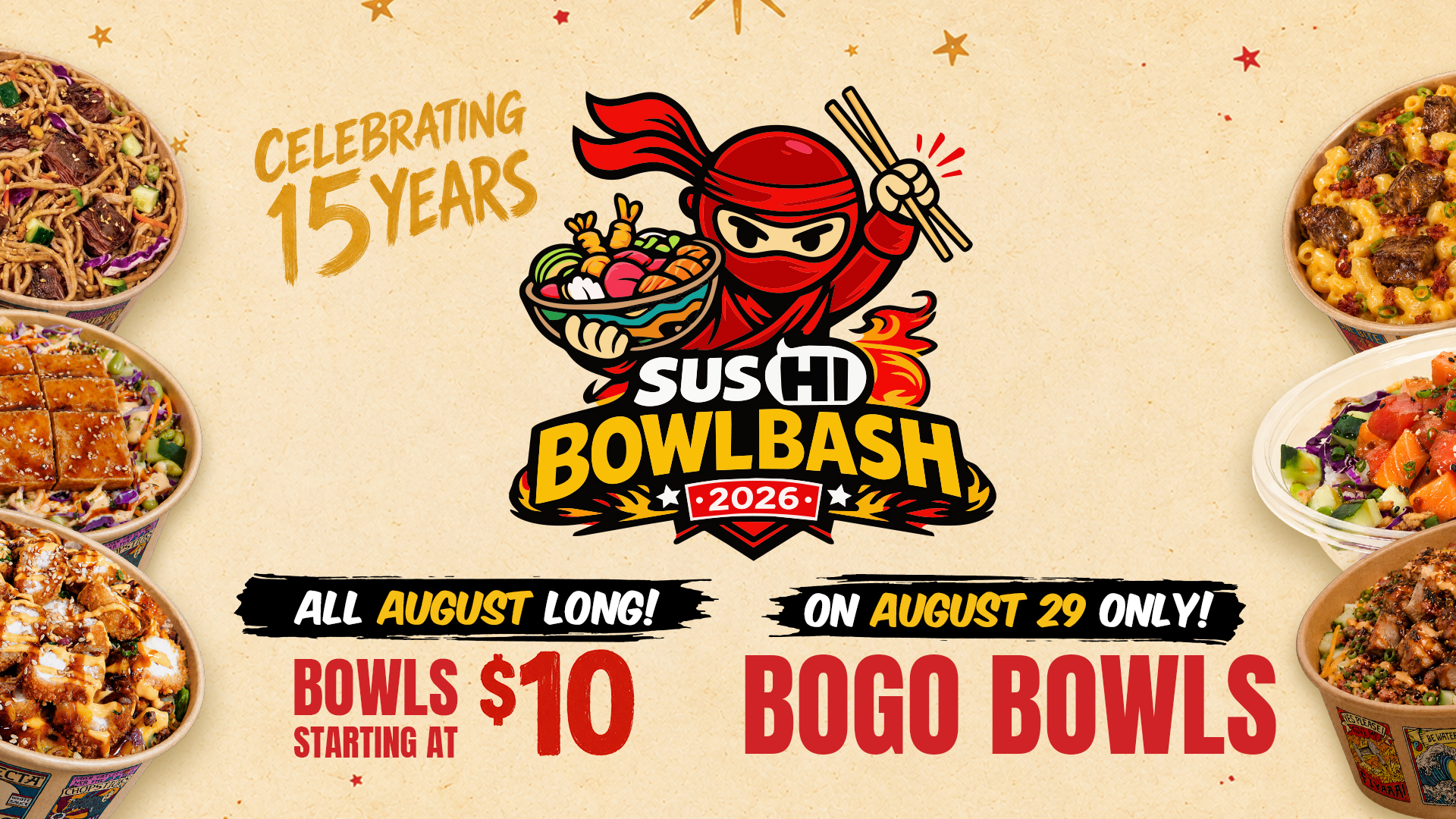 Bowl Bash 2026: Celebrate 15 Years of Sus Hi Eatstation with Special August Deals